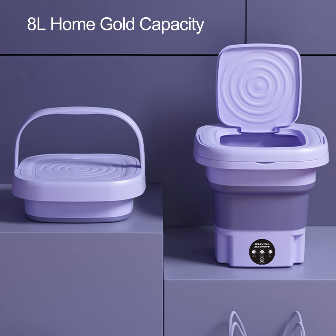 7.5Kg Electric Foldable Washing Machine – Compact & Portable Laundry Solution with Space-Saving Design